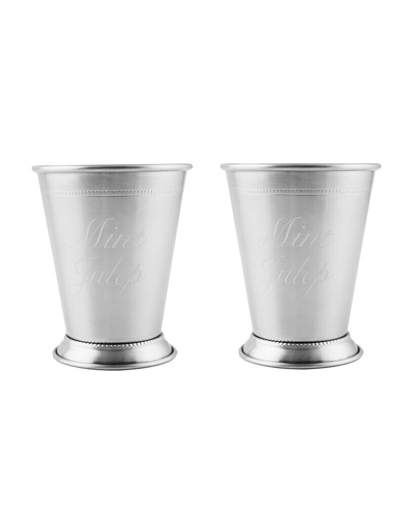 Cambridge stainless Steel Silver Mint Julep Cups, Set of 2
