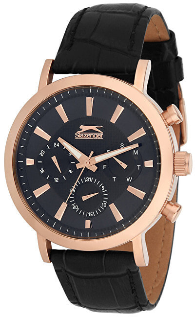 Мужские наручные часы с черным кожаным ремешком Pulsar SL.09.6012.2.01