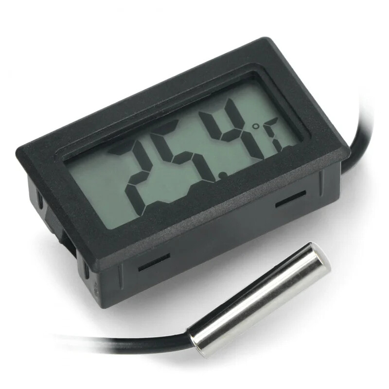 Panel thermometer with LCD display from -50 to 110 degrees Celsius and measuring probe - 5m