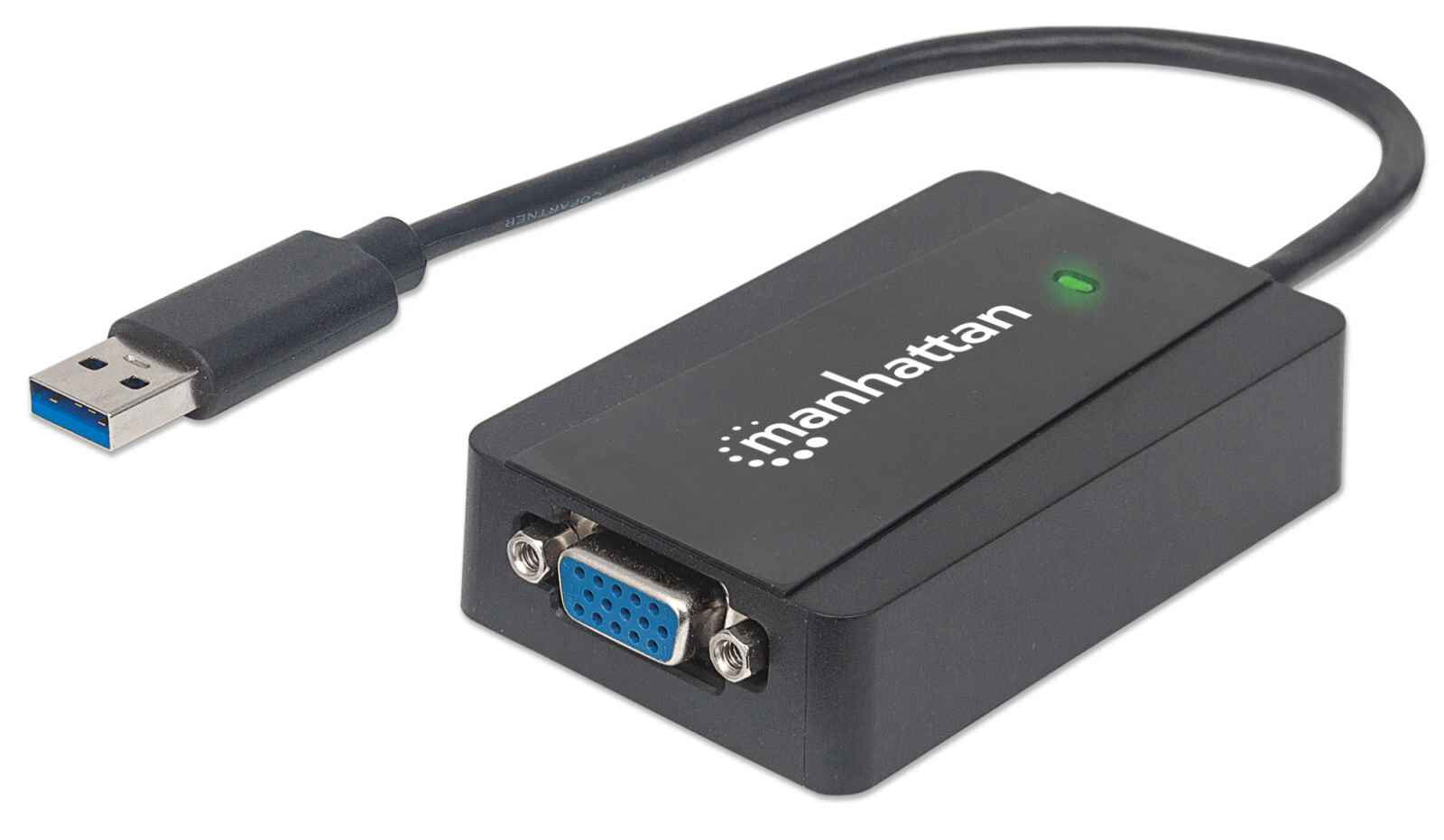 Manhattan 152303 кабельный разъем/переходник USB 3.0 SVGA Черный