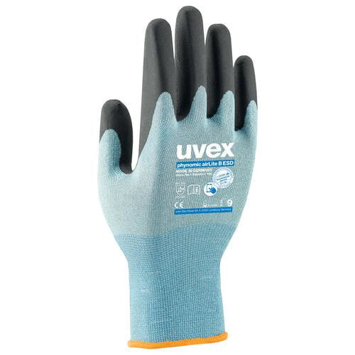UVEX Arbeitsschutz 6007810 - Workshop gloves - Black - Blue - Electrostatic Discharge (ESD) protection - Carbon - Elastane - Polyamide
