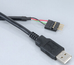 Akasa 0.4m USB (A) 4-контактный Черный EXUSBIE-40