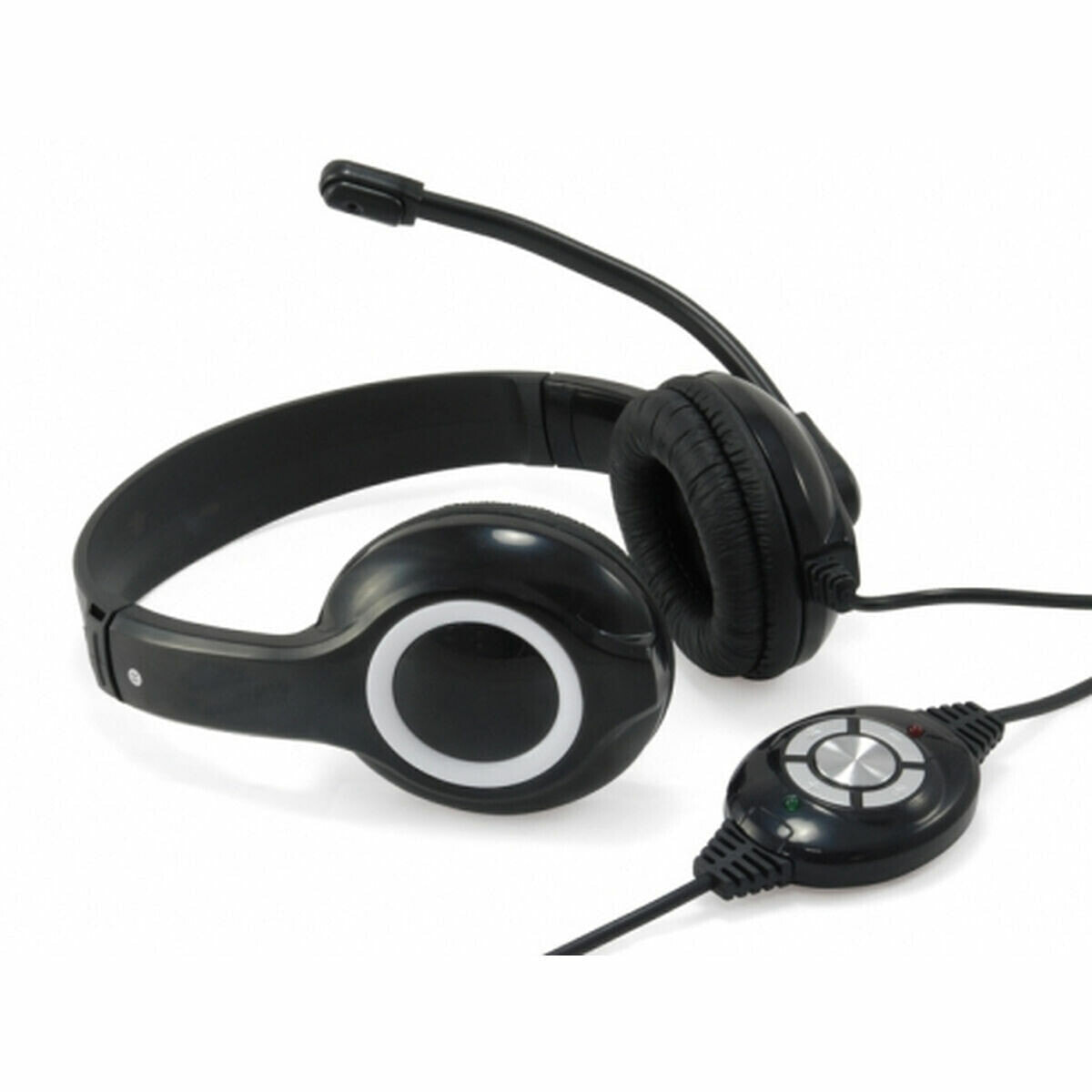 Headphones with Microphone Conceptronic CCHATSTARU2B Black Red/Black