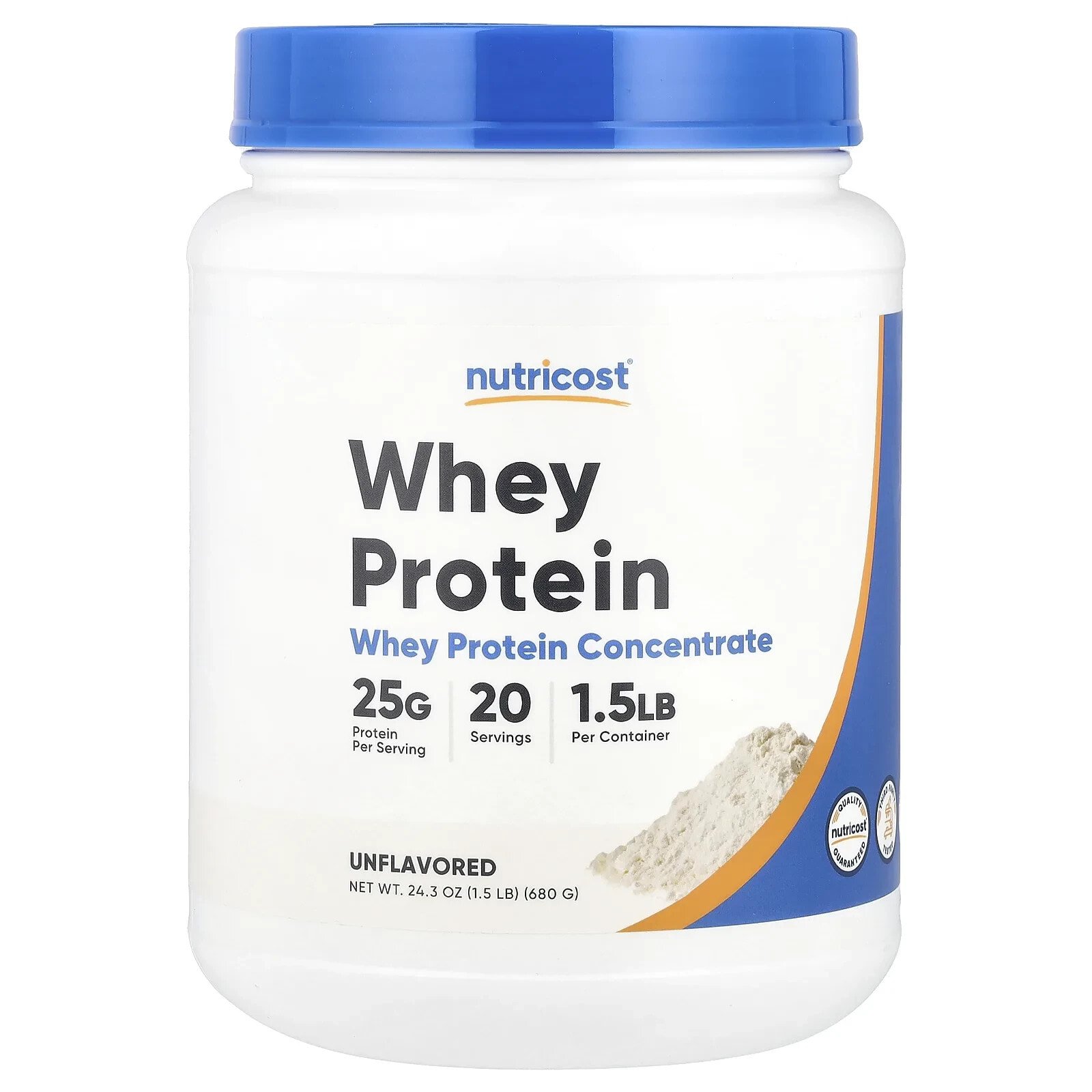 Whey Protein Concentrate, Unflavored, 1.5 lb (680 g)