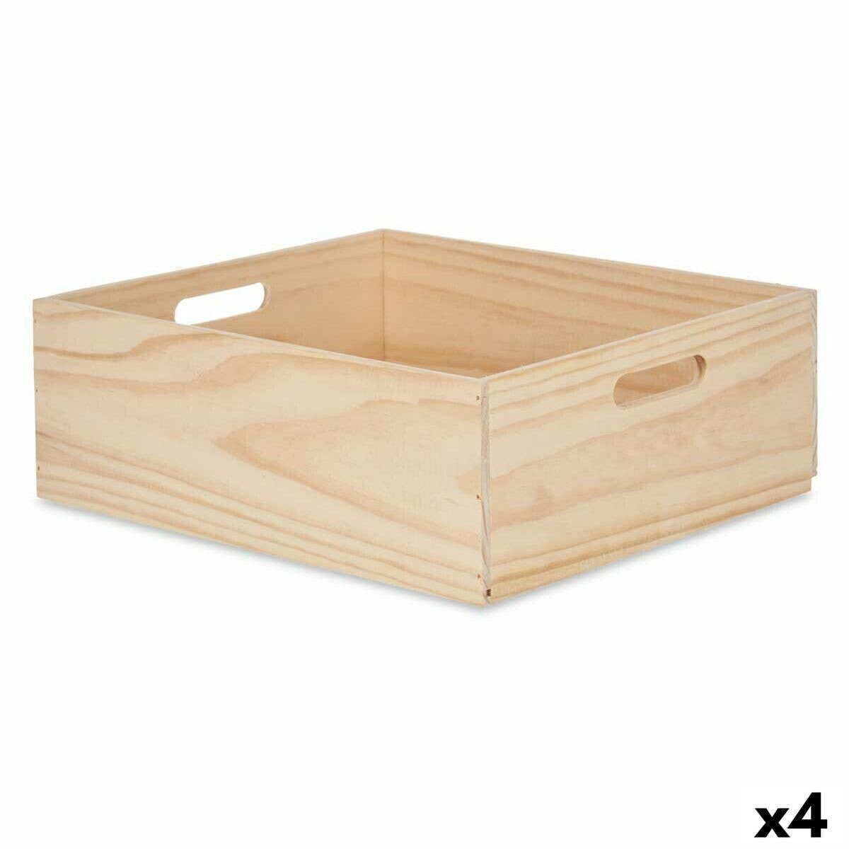 Decorative box Pine 35 x 14 x 40 cm (4 Units)