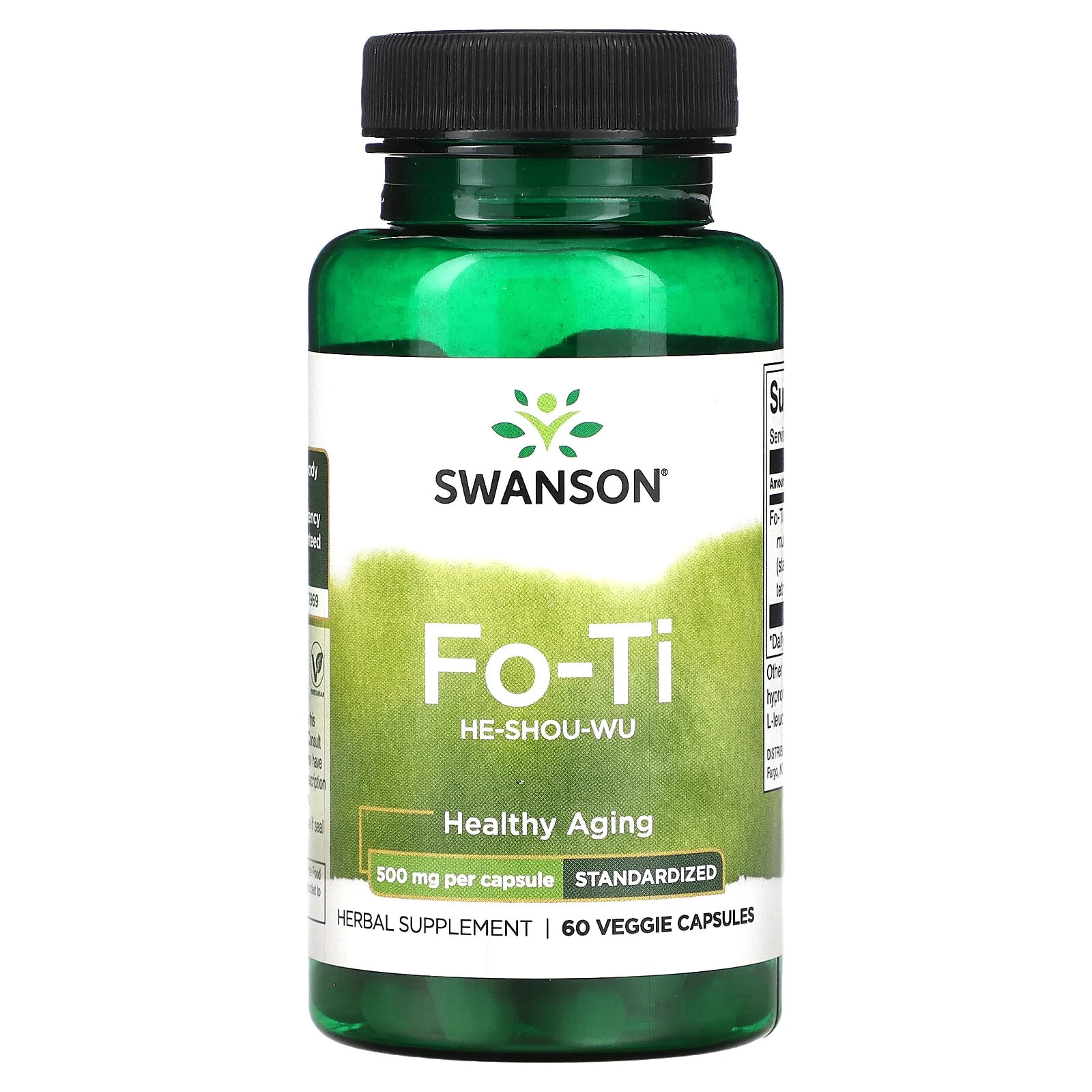Swanson, Fo-Ti (He-Shou-Wu), 500 мг, 60 растительных капсул
