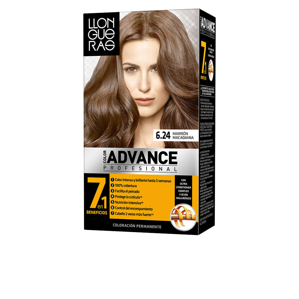 Llongueras Color Advance Permanent Hair Color No. 6.24 Macadamia Brown Перманентная краска для волос, оттенок макадамия-коричневый