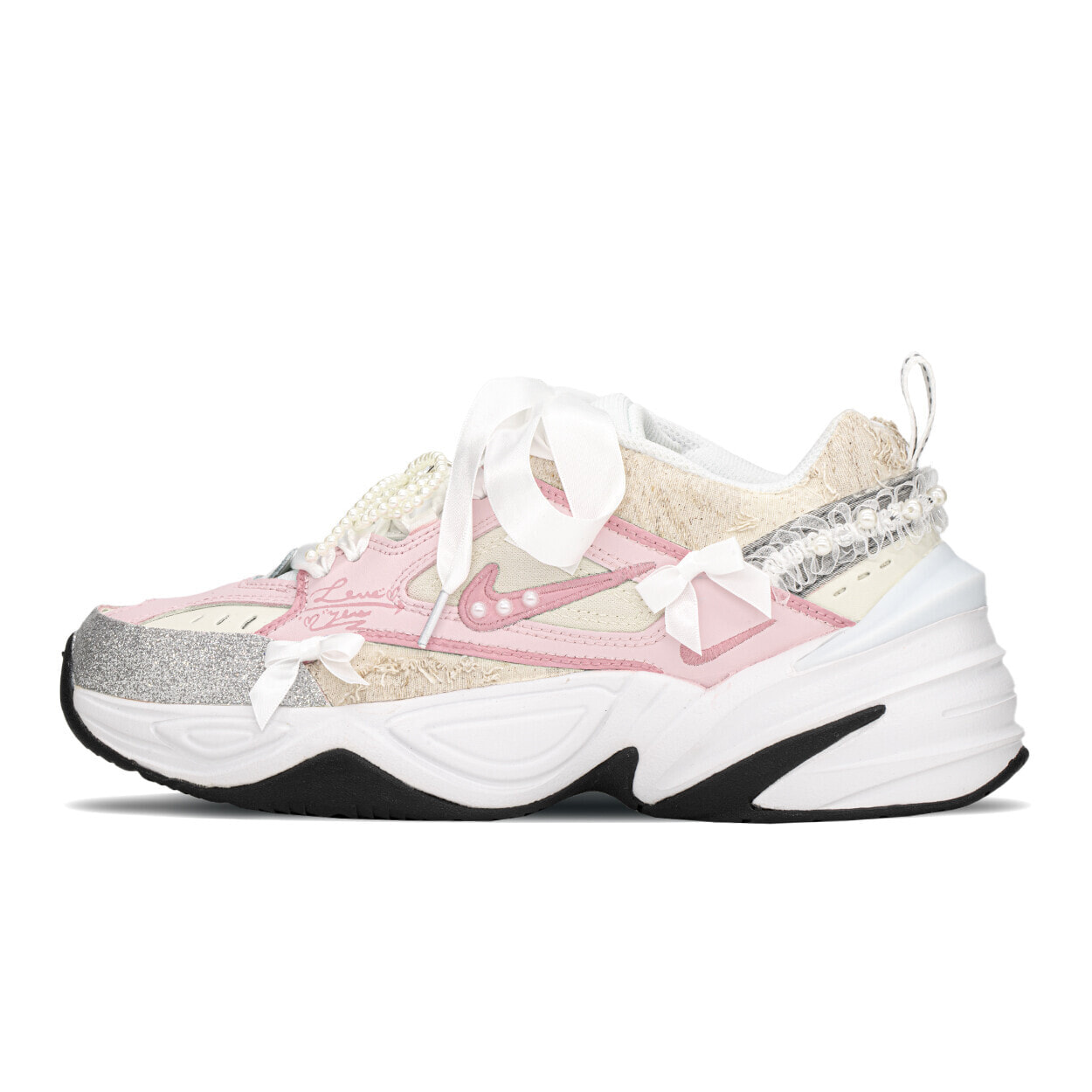 Nike M2K Chunky Sneakers Women's Low-Top White/Beige/Pink