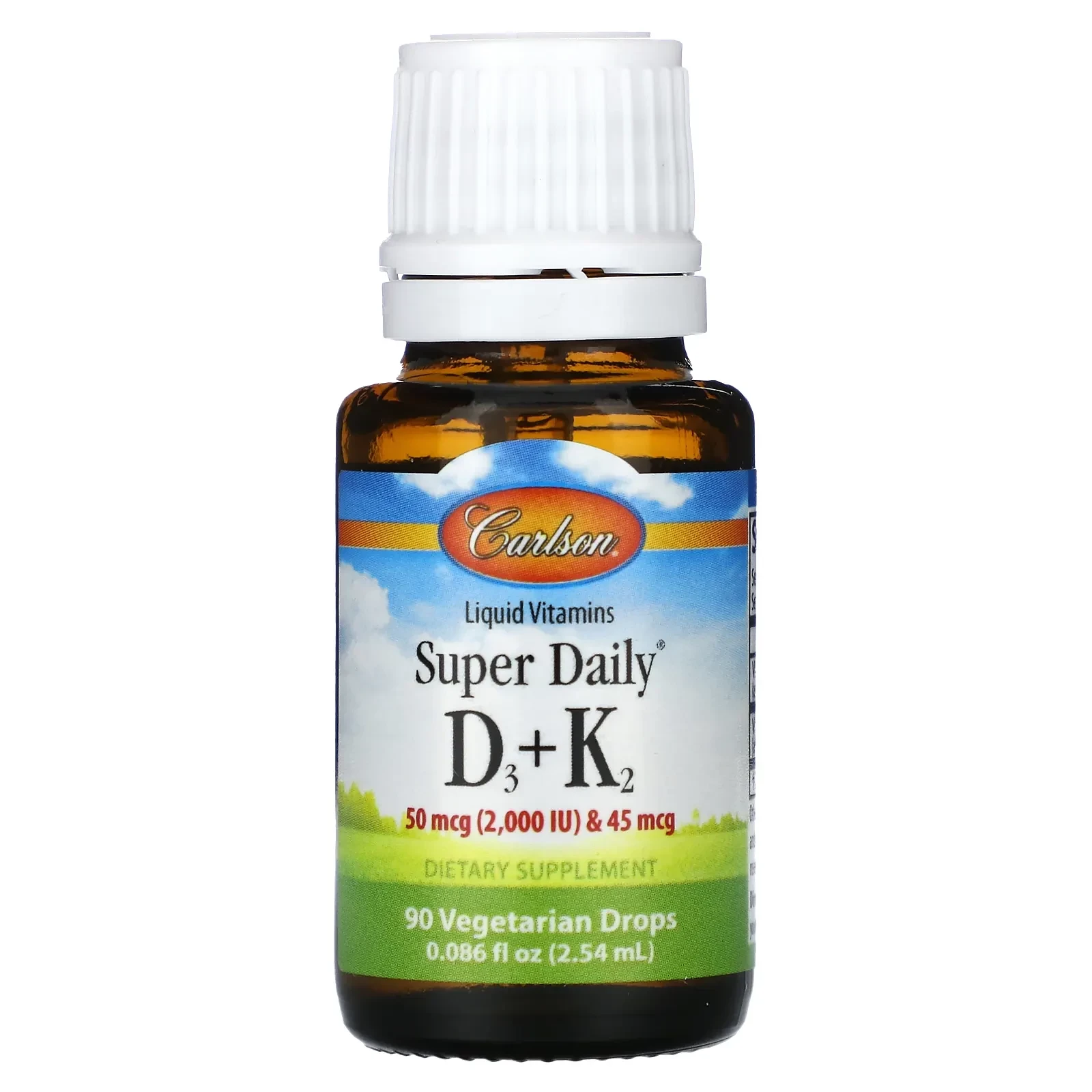 Super Daily D3 + K2, 90 Vegetarian Drops, 0.086 fl oz (2.54 ml)