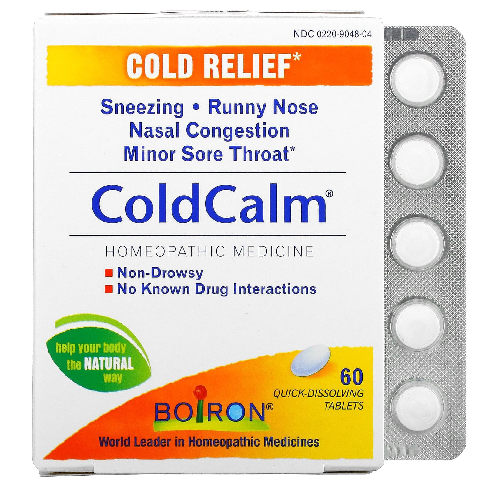 ColdCalm, Cold Relief, For Ages 3 & Up, Unflavored, 60 Meltaway Tablets