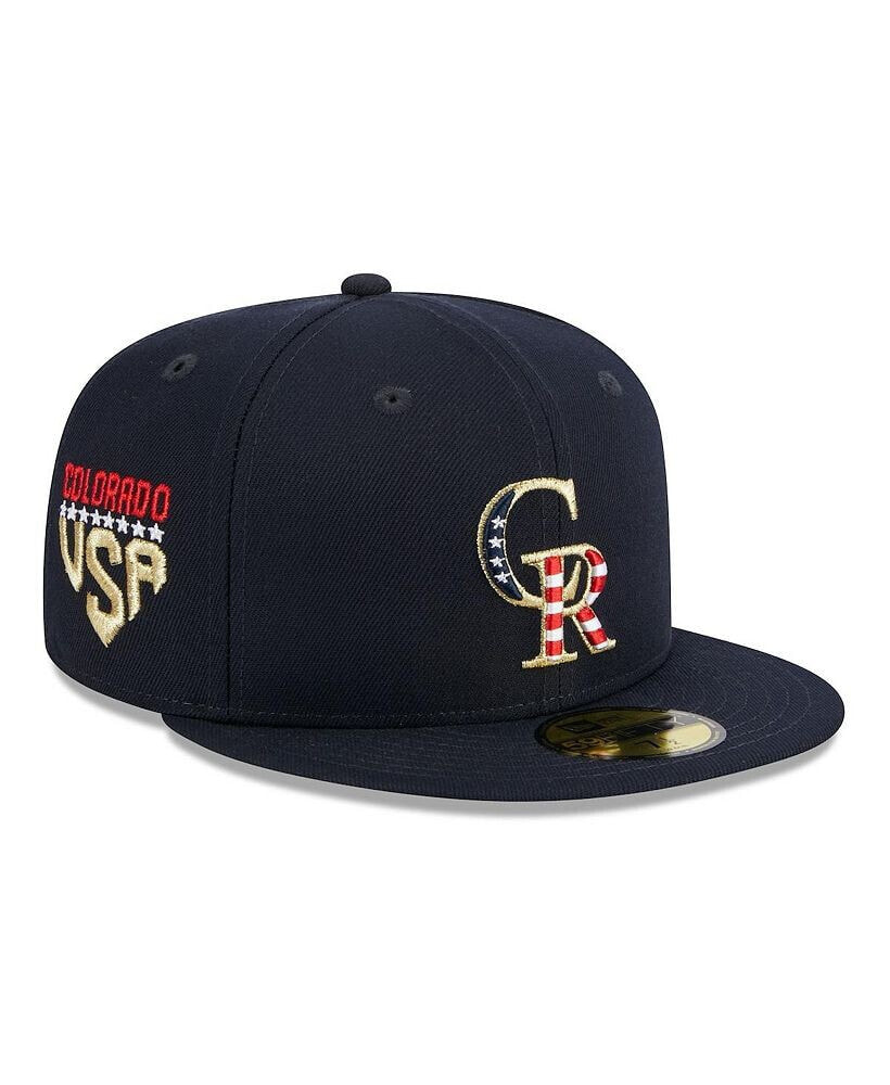 New Era men's Navy Colorado Rockies 2023 Fourth of July 59FIFTY Fitted Hat