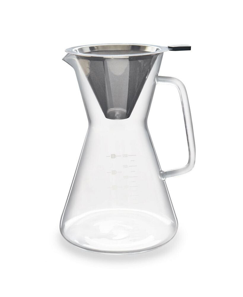 Glass Pour Over Carafe with Reusable Filter, 1200ml