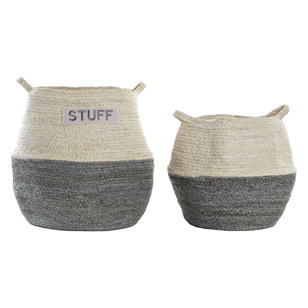 Basket set DKD Home Decor Natural Fibre (40 x 40 x 38 cm)