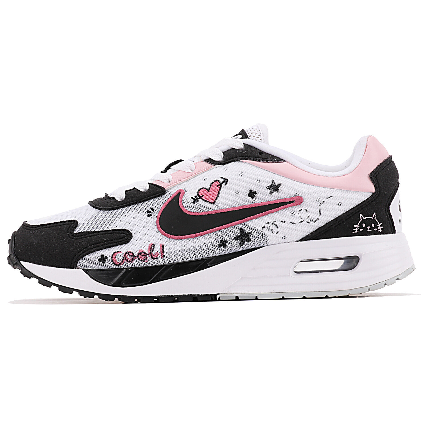 Nike Air Max Solo Casual Shoes Women's Low-Top Black/Pink White