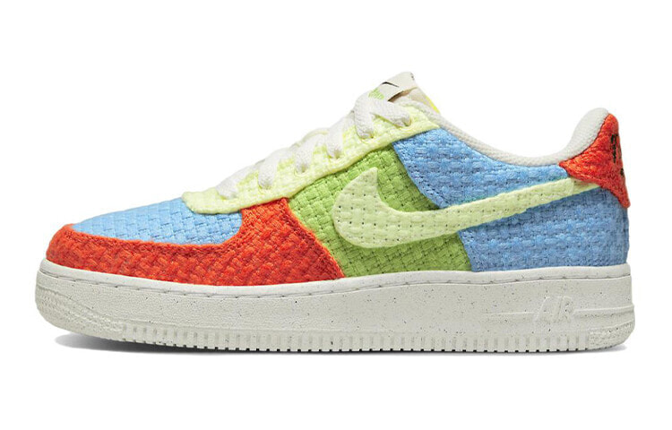 Nike Air Force 1 Low Hemp 休闲 可回收材料 低帮 板鞋 GS 红蓝绿 / Кроссовки Nike Air Force 1 Low Hemp GS DV2192-400