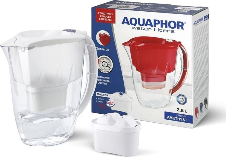 Dzbanek filtrujący Aquaphor Amethyst 2,8 l z żebrowaną pokrywką biały + wkład Maxfor Plus