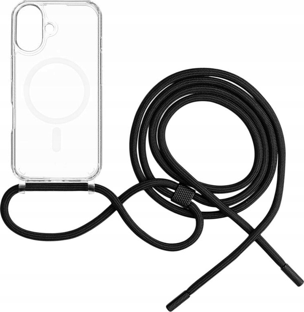 Fixed Fixed | MagPure Neck | Back Cover with Lanyard | Apple | iPhone 16 Plus | TPU | Clear, Black