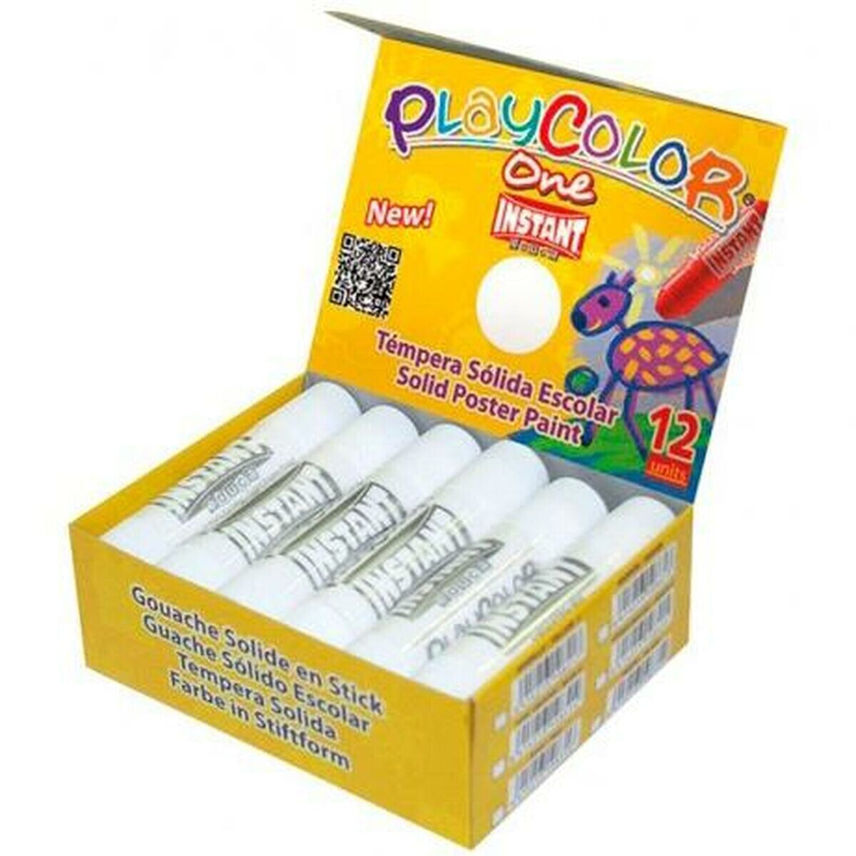 Tempera Playcolor Basic One Solid White 12 Pieces
