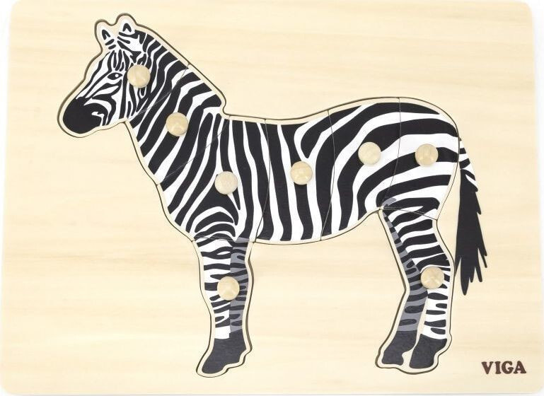 Viga Toys VIGA Drewniane Puzzle Montessori Zebra z Pinezkami