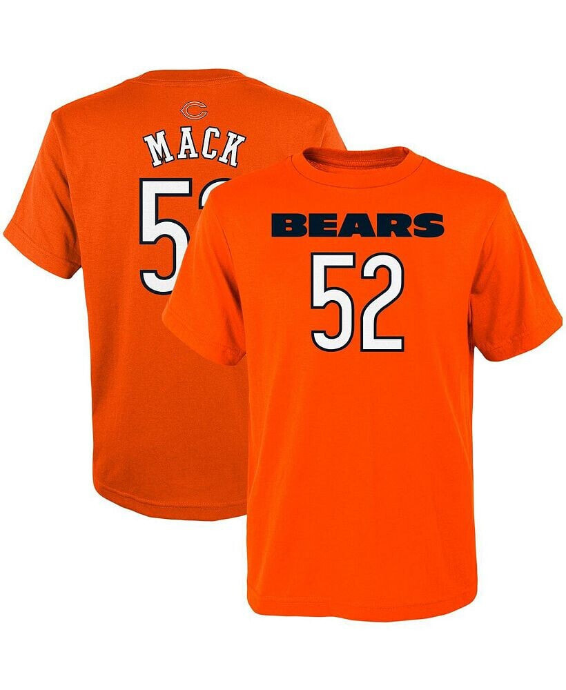 Outerstuff youth Boys Khalil Mack Orange Chicago Bears Mainliner Player Name and Number T-shirt