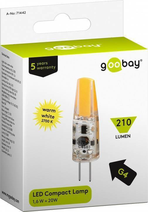 Goobay 71442 LED лампа 1,6 W G4 A++