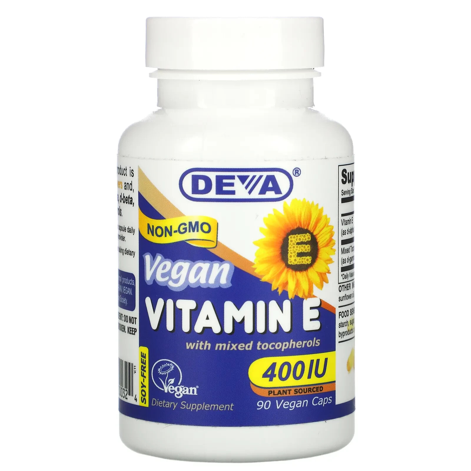 Vegan Vitamin E with Mixed Tocopherols, Soy-Free, 400 IU, 90 Vegan Caps