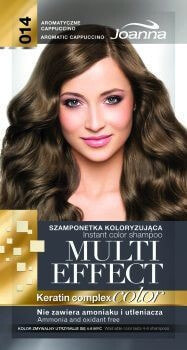 Joanna Multi Effect Instant Color Shampoo 14  Окрашивающий кератиновый шампунь, оттенок ароматный капучино 35 г