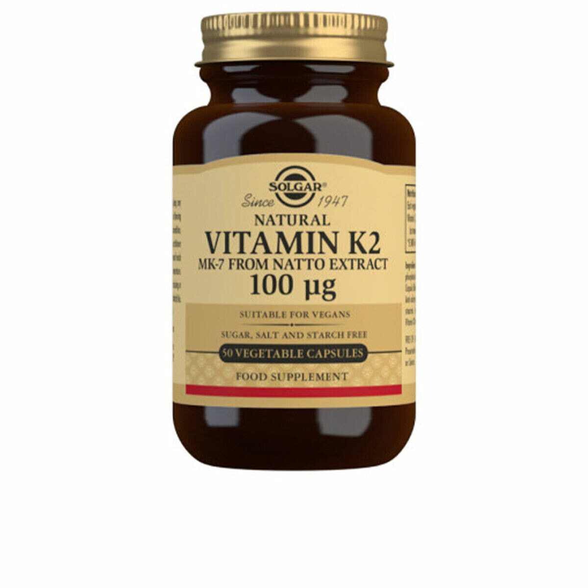Витамин K2 с натуральным МК-7 (экстракт натто) Solgar K