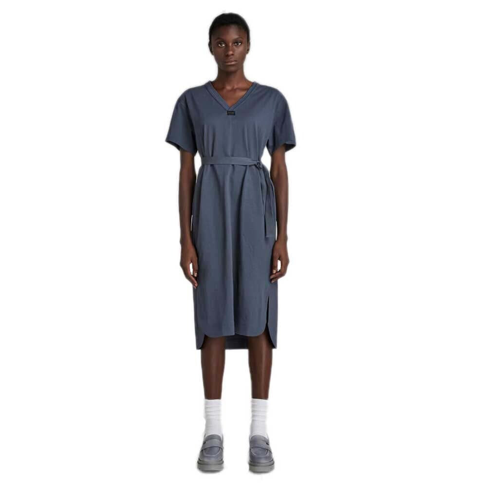 G-STAR Fabric Mix Belt Short Sleeve Dress