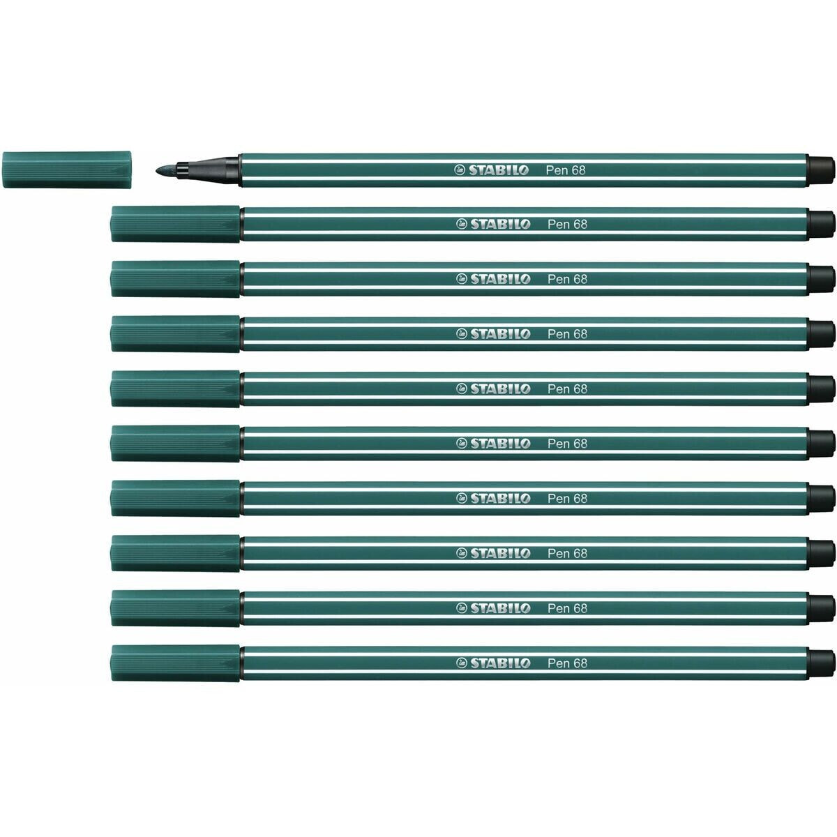 Felt-tip pens Stabilo Pen 68 Turquoise Green (10 Pieces)