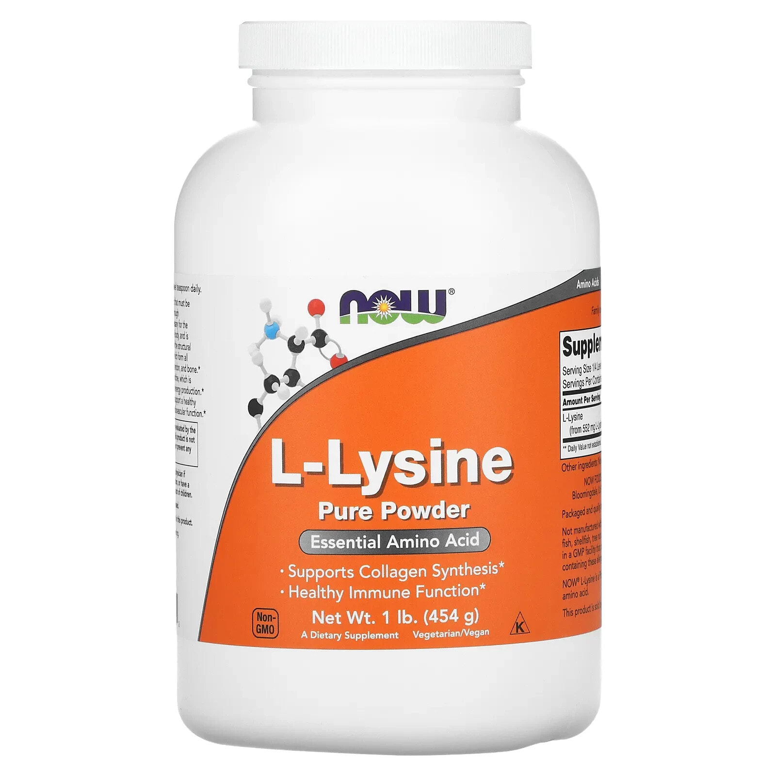 L-Lysine Pure Powder, 1 lb (454 g)