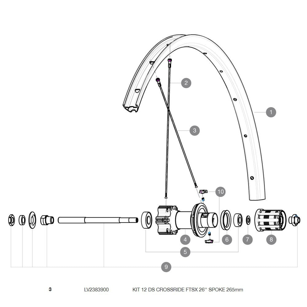 MAVIC Spokes Crossride FTS-X 26 2016 Rear Right 12 Units