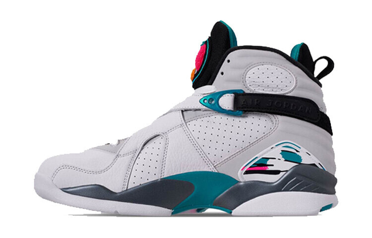 Jordan Air Jordan 8 Retro South Beach 高帮 复古篮球鞋 GS 白 / Кроссовки Jordan Air Jordan 8 Retro South Beach GS 305368-113