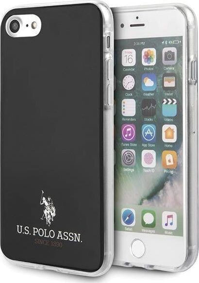 чехол iPhone 7/8/SE 2020 силиконовый черный с логотипом U.S. Polo Assn.
