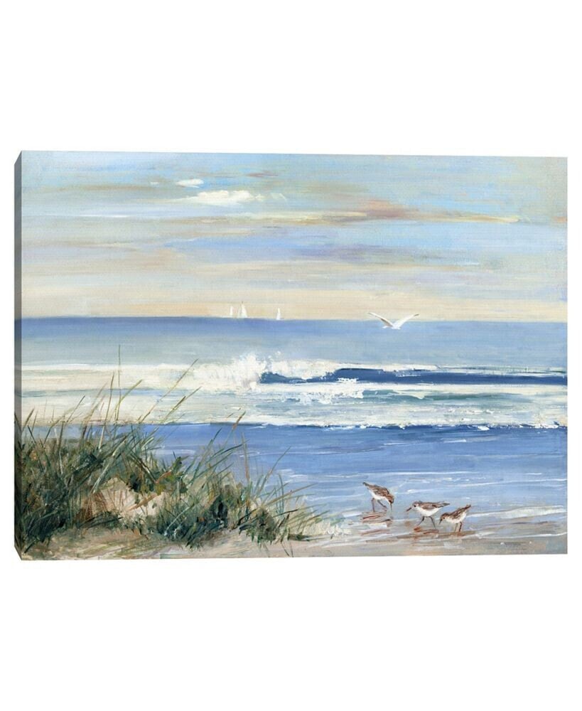 Fine Art Canvas beachcombers by Sally Swatland Canvas Art Print
