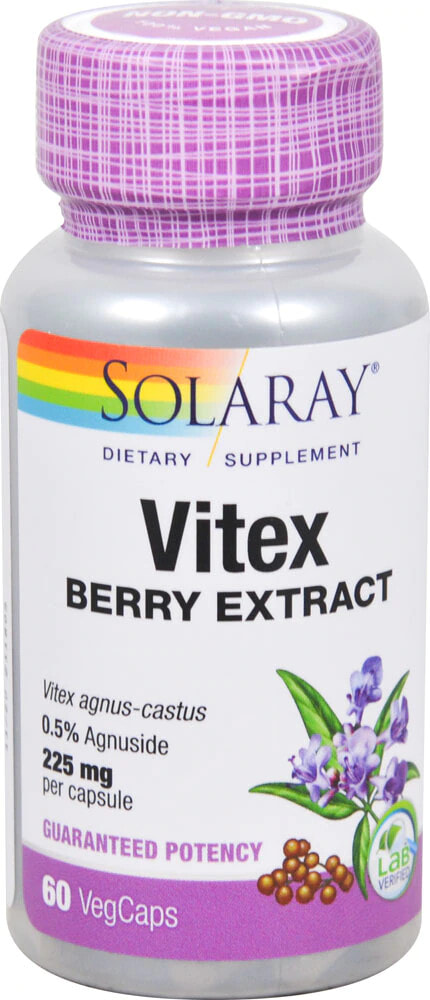 Где экстракт нитаина. Витекс Solaray. Solaray, Витэкс, экстракт витекса, 225 мг, 60. Vitex Berry. Экстракт витекса Священного.