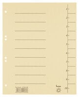 Bene 97300GE - Numeric tab index - Carton - Yellow - Portrait - A4 - 250 g/m²