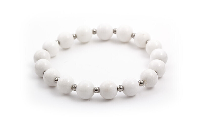 White jade bead bracelet MINK31 / 17