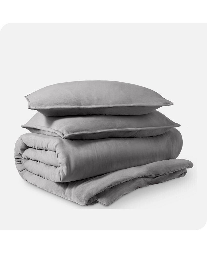 Bare Home ultra-Soft Sand washed Queen Duvet Cover & Sham Set