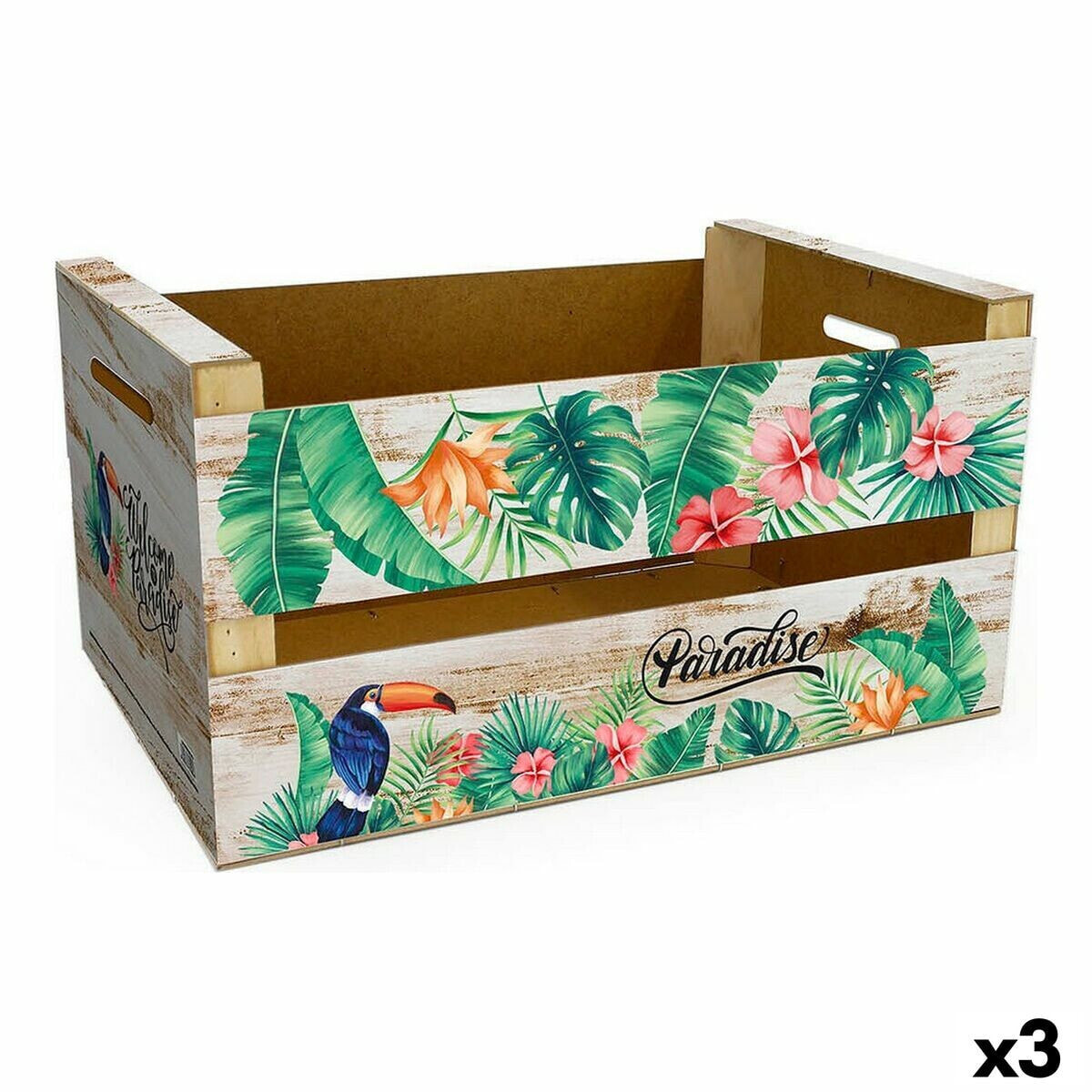 Storage Box Confortime Paradise (3 Units) (44 x 24,5 x 23 cm)