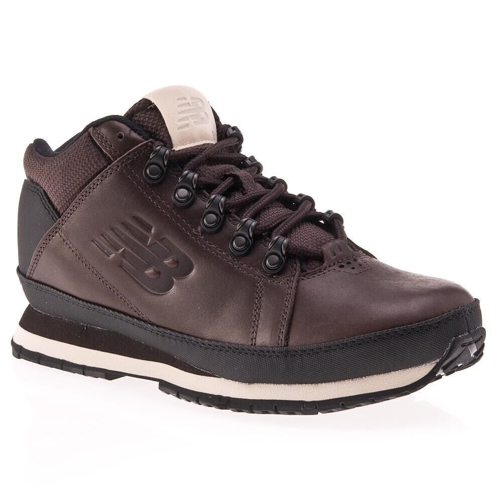 Мужские ботинки низкие демисезонные коричневые кожаные New Balance H754