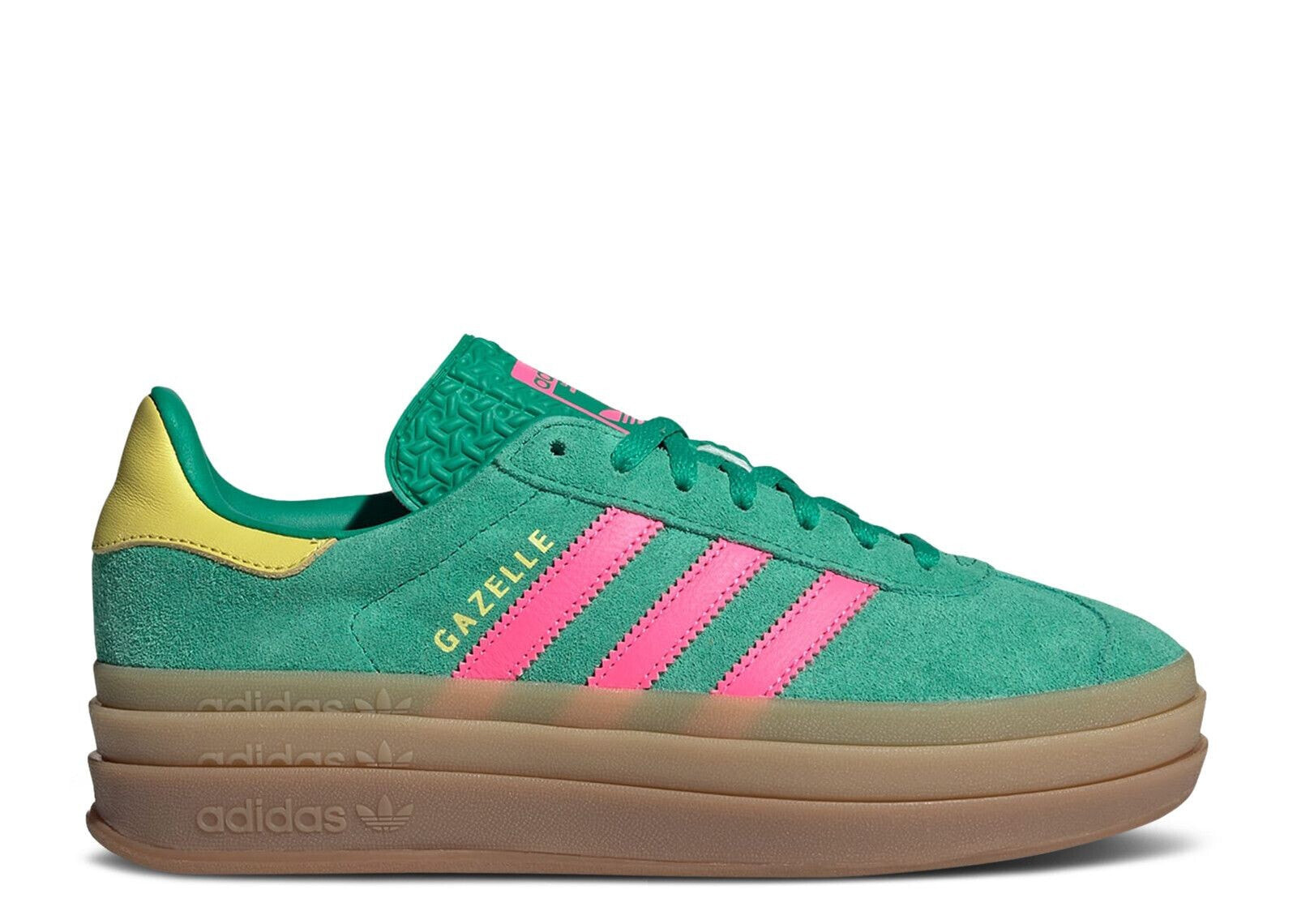 Wmns Gazelle Bold 'Court Green Lucid Pink'