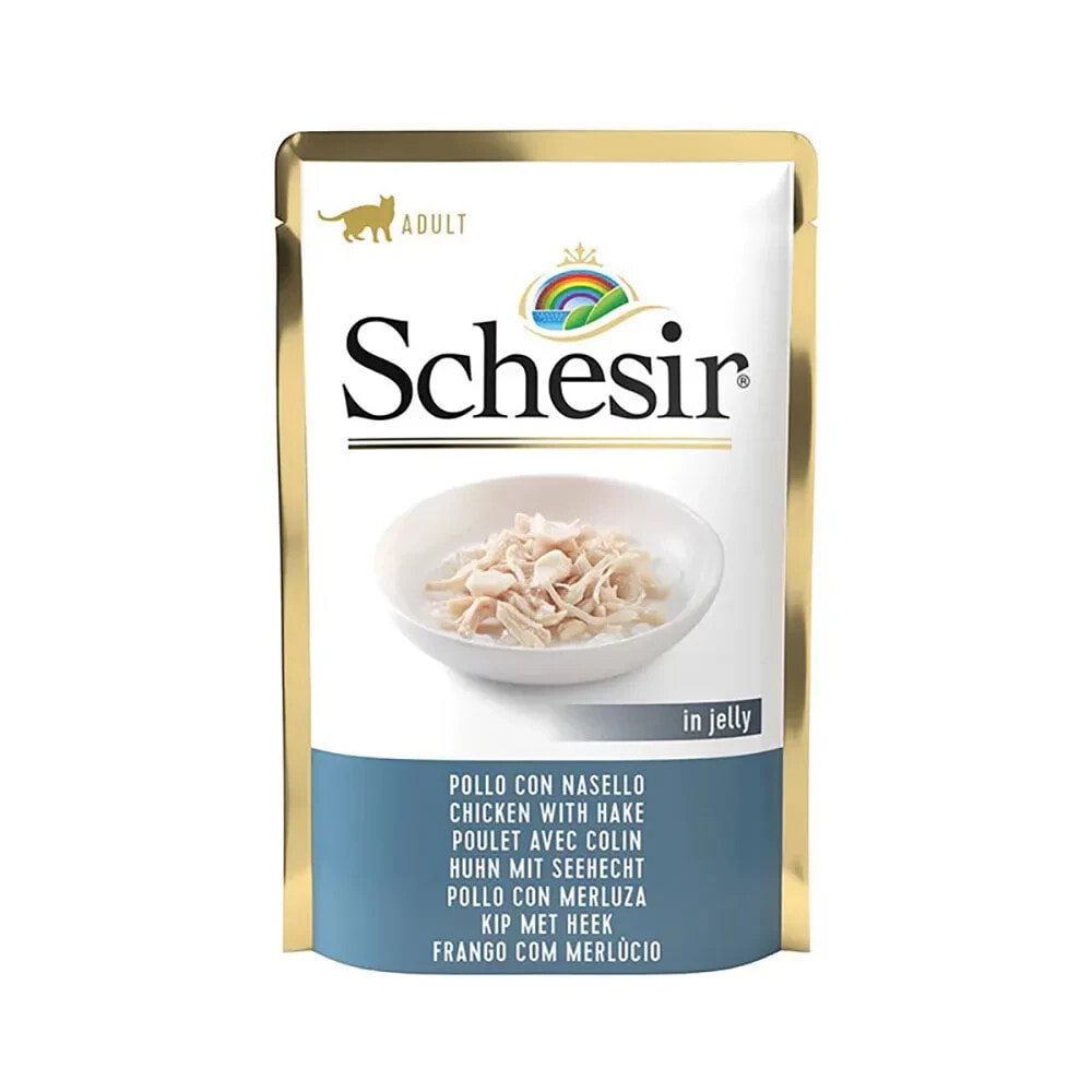 SCHESIR Chicken with hakejelly wet cat food 85g