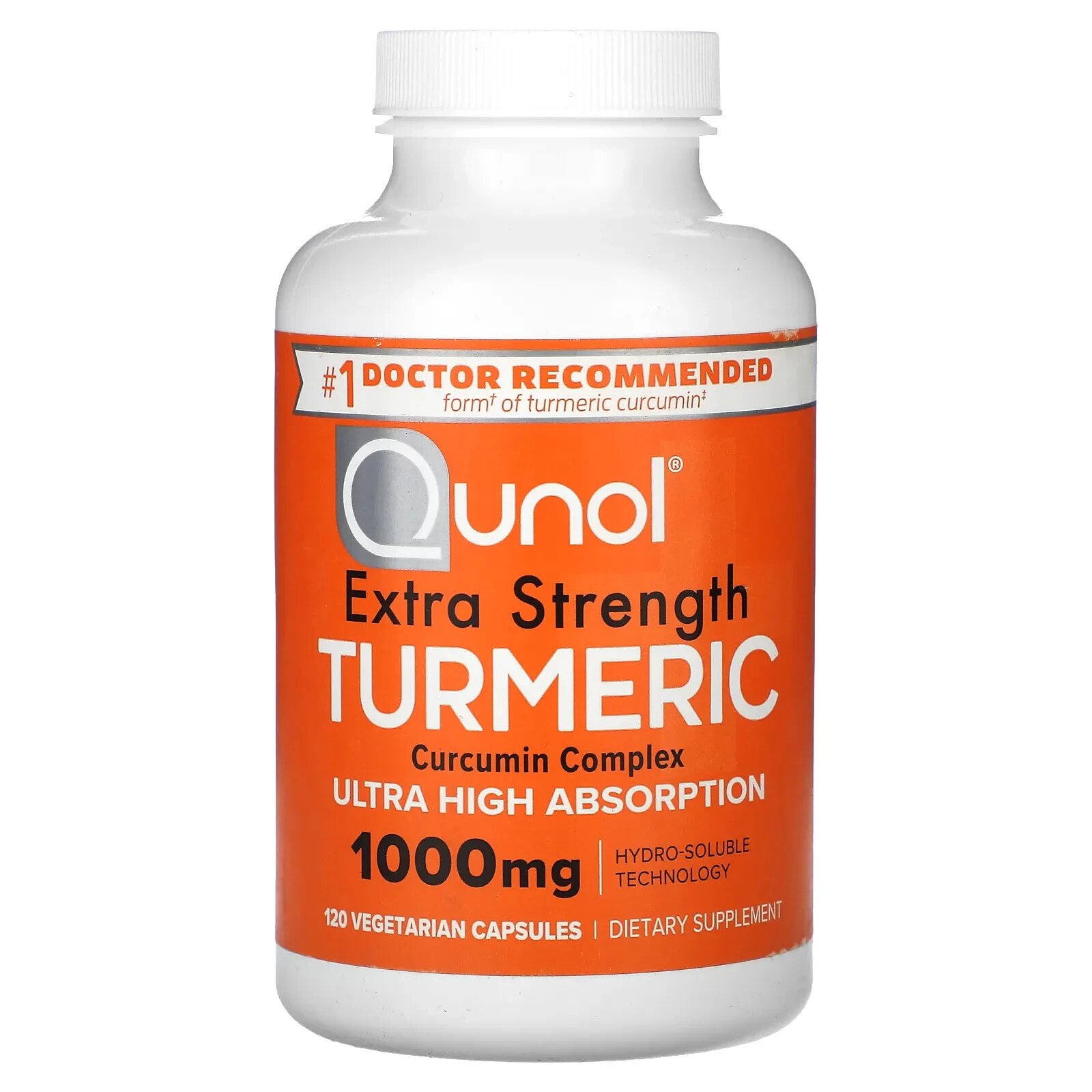Qunol, Куркума, комплекс куркумина, сила действия, 500 мг, 120 вегетарианских капсул