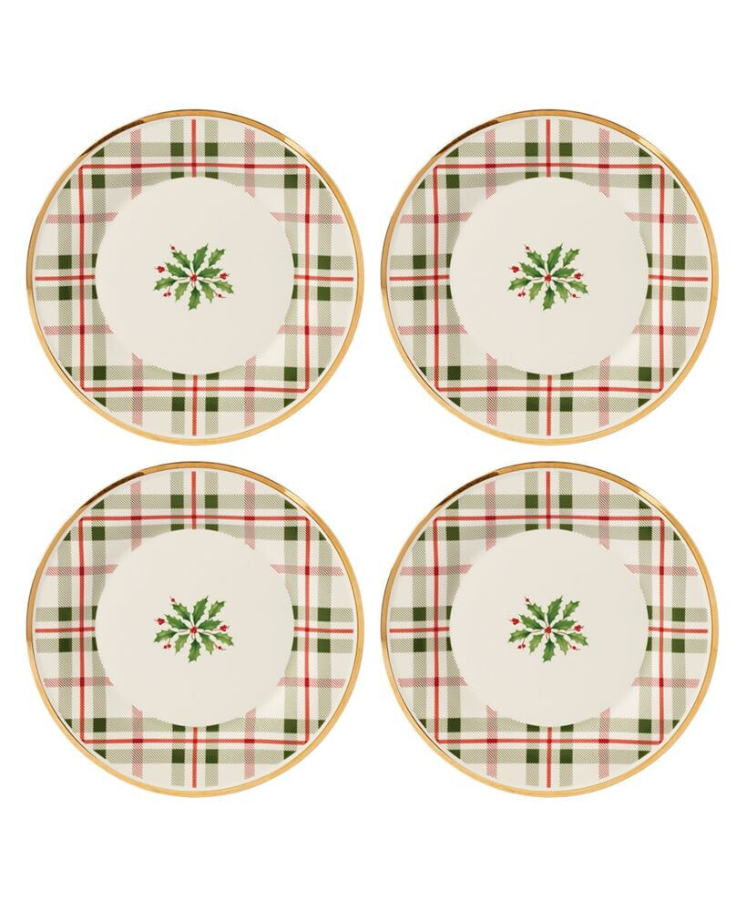 Lenox holiday Plaid Porcelain Accent Plates, Set Of 4