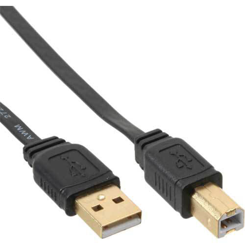 34520F, 2 м, USB A, USB B, USB 2.0, Мужской/Мужской, Черный