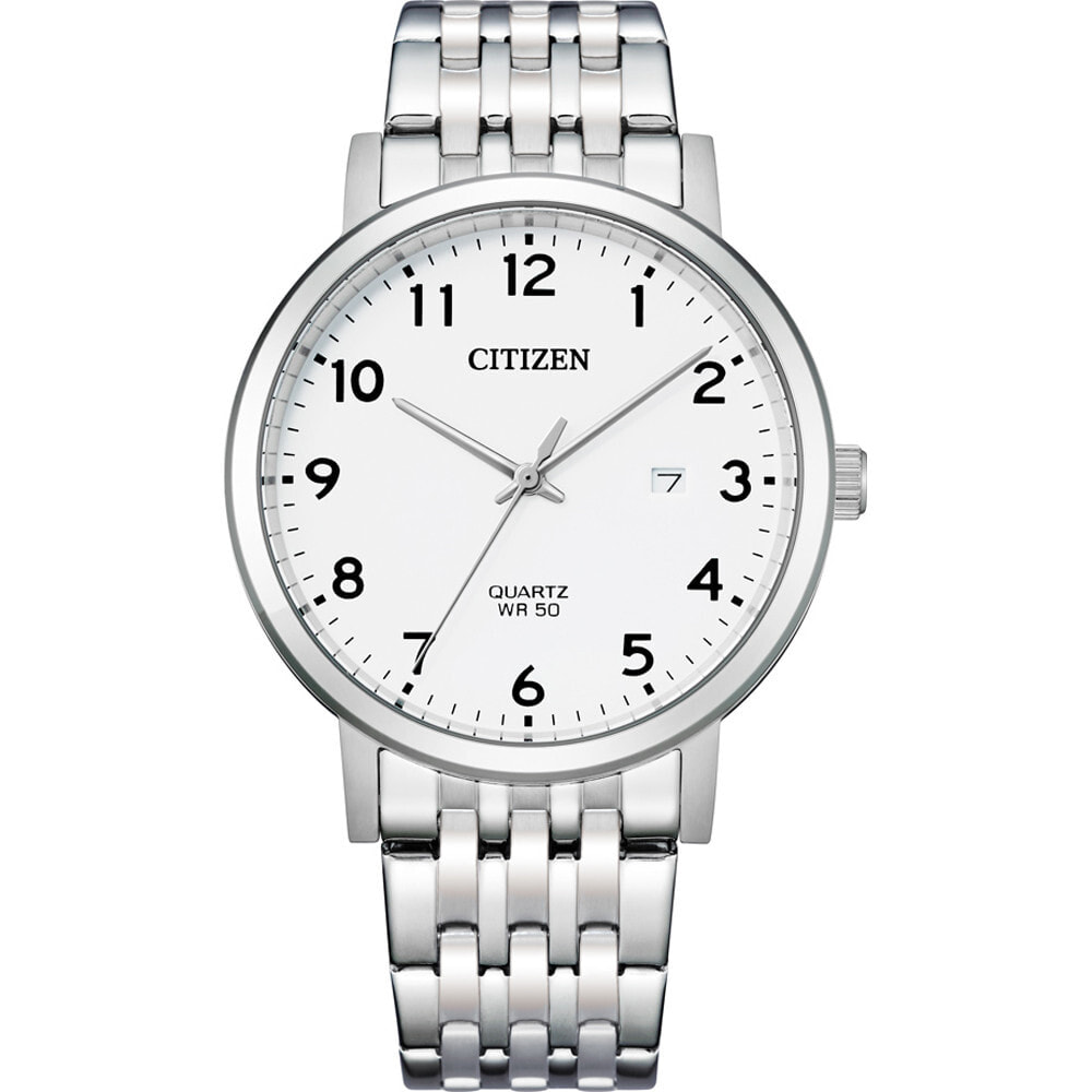 Мужские наручные часы с серебряным браслетом Citizen BI5070-57A mens quartz 41mm 5ATM