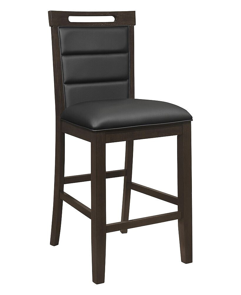 Prentiss 2-Piece Asian Hardwood Upholstered Counter Height Chair Set