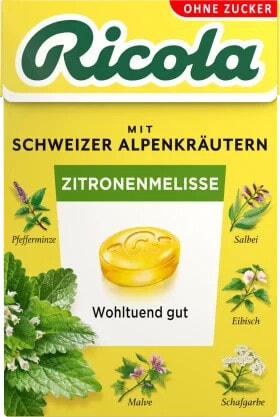 Bonbon, Zitronenmelisse, zuckerfrei, in der Taschenbox, 50 g