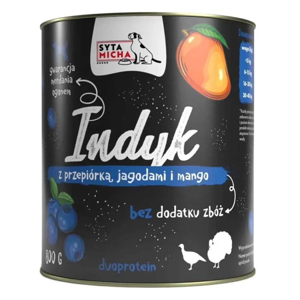 SYTA MICHA Turkey with quail berries and mango wet food for dog 800g